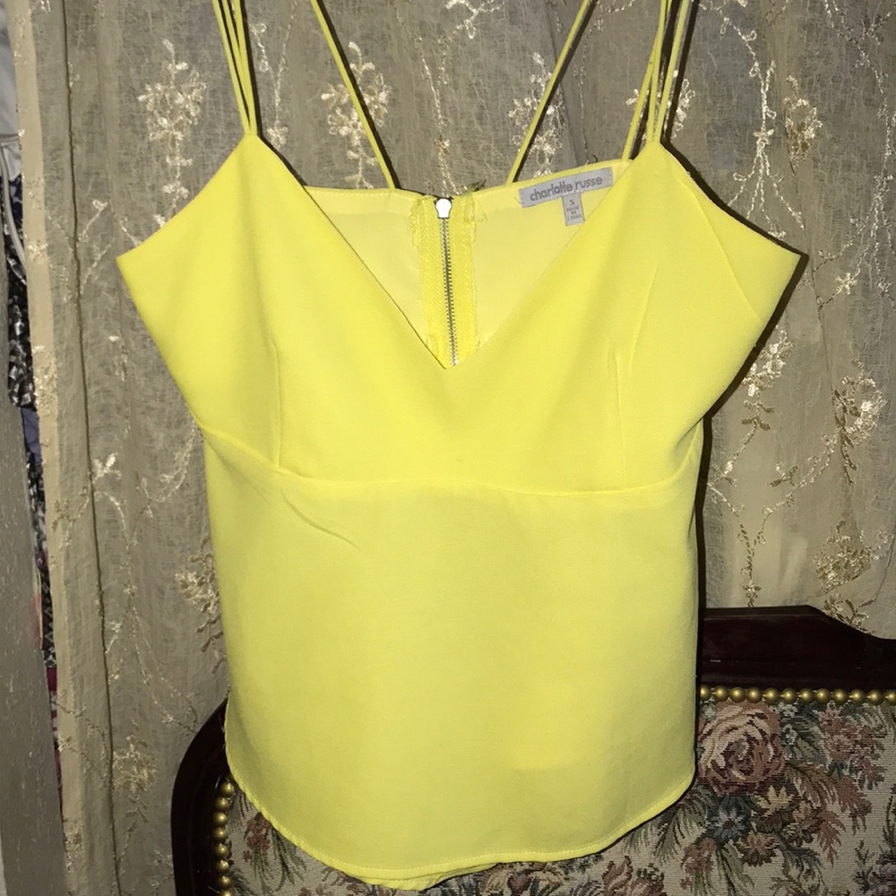 Yellow double strap top